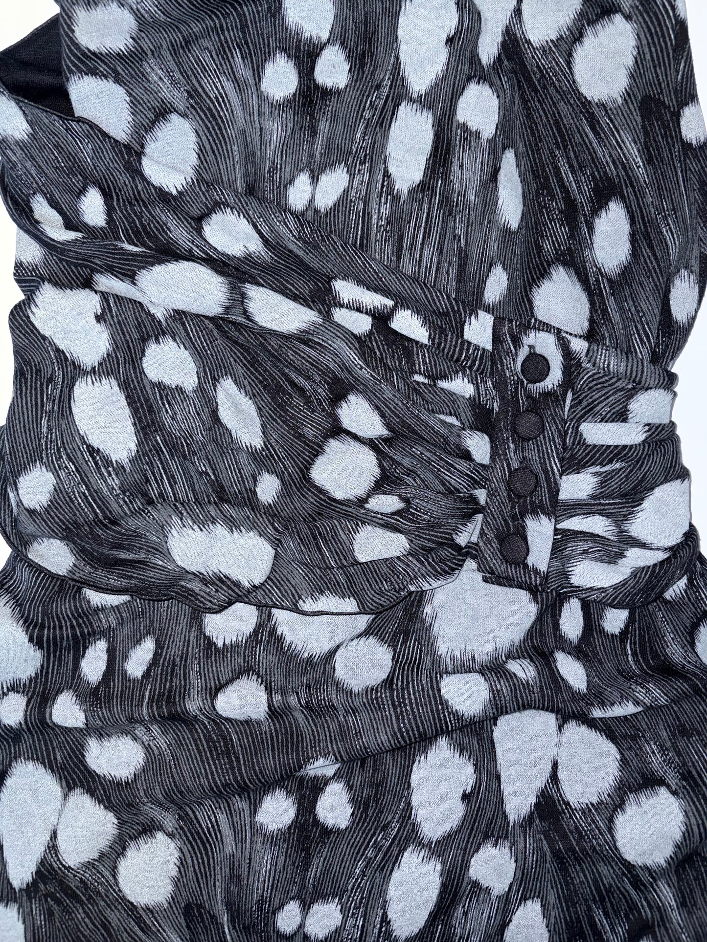 Printed Jersey Draped Waist Detail Sleeveless Dress | Sz2~XS