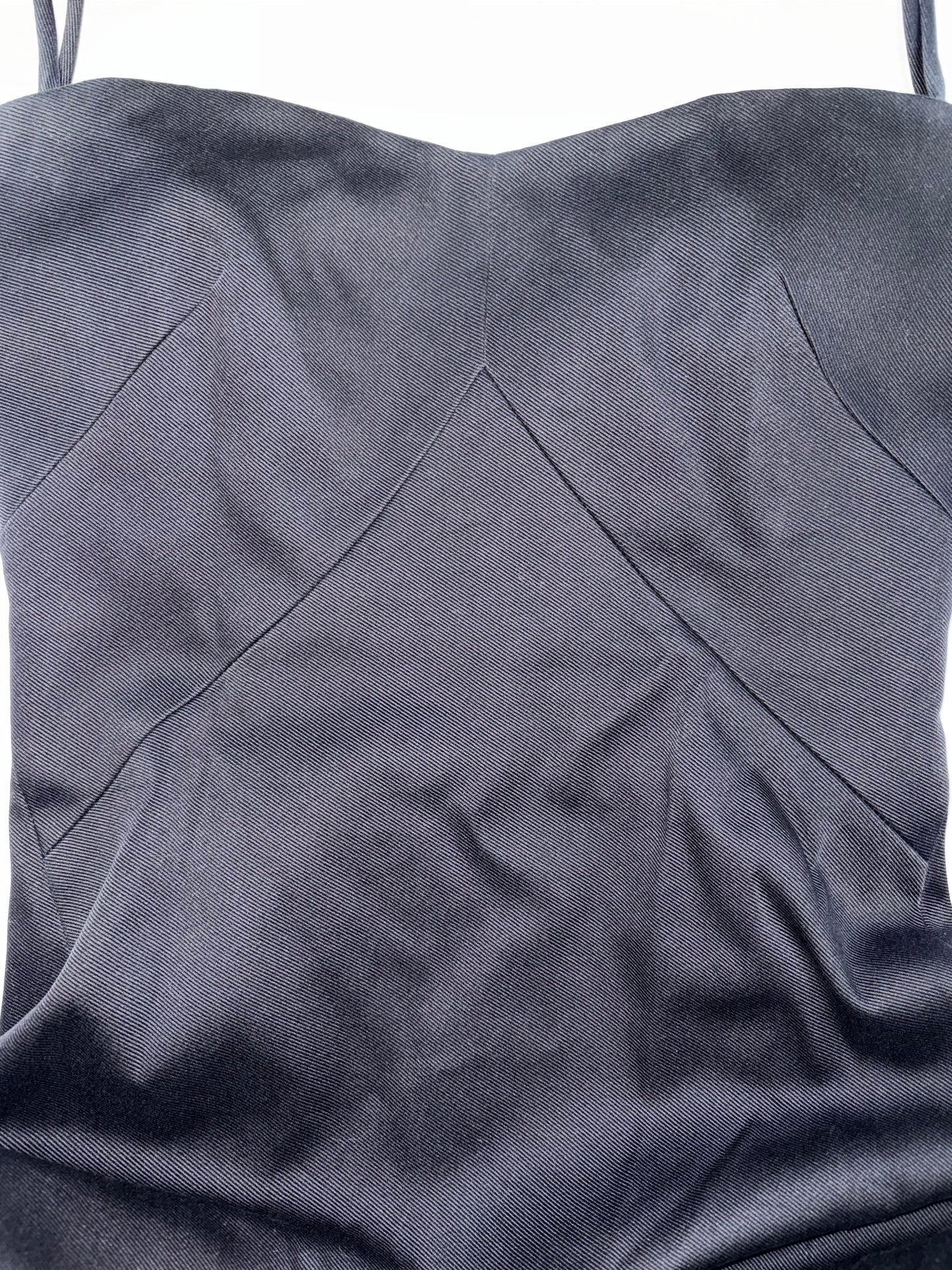 Structural Cotton Strappy A-line Black Dress | Sz EU34 ~ XXSmall