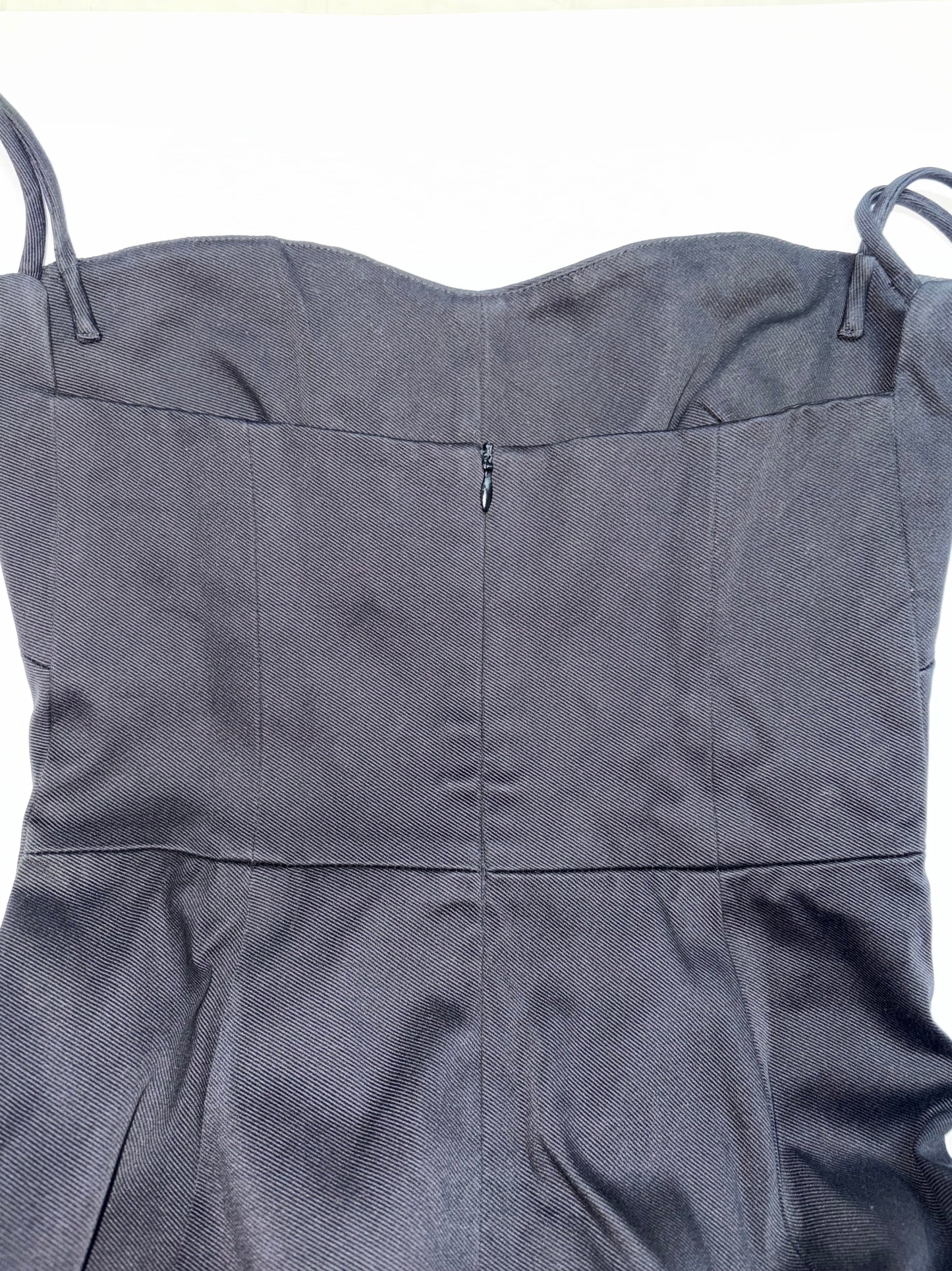 Structural Cotton Strappy A-line Black Dress | Sz EU34 ~ XXSmall