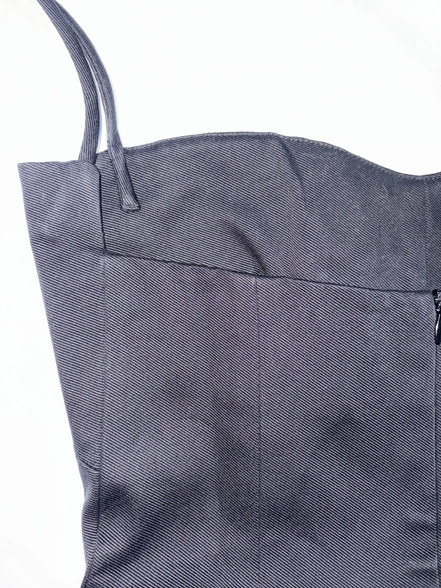 Structural Cotton Strappy A-line Black Dress | Sz EU34 ~ XXSmall