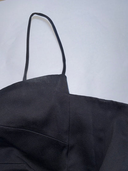 Structural Cotton Strappy A-line Black Dress | Sz EU34 ~ XXSmall
