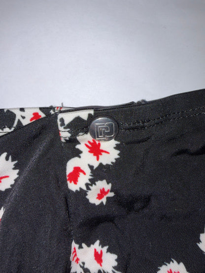 Black Floral Stretch Jersey Wrap Skirt | FR34 ~ XSmall