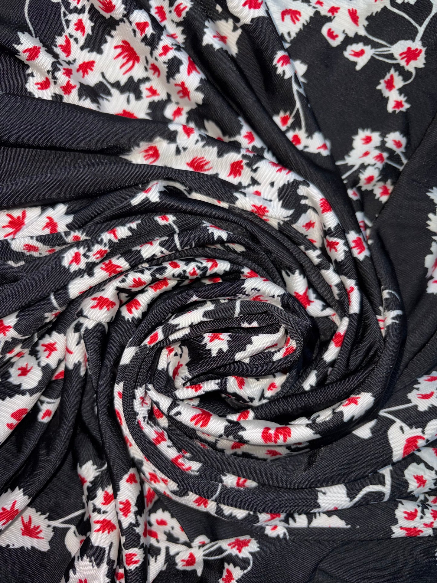 Black Floral Stretch Jersey Wrap Skirt | FR34 ~ XSmall