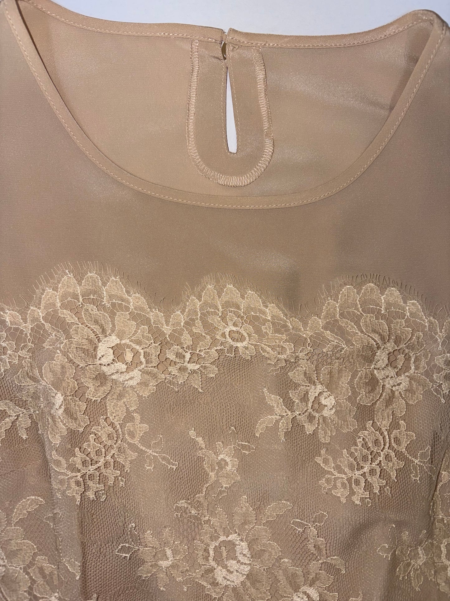 Beige Lace Set Jacket & Sleeveless Top | Sz 9 ~ Small