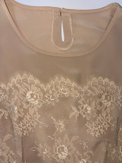 Beige Lace Set Jacket & Sleeveless Top | Sz 9 ~ Small
