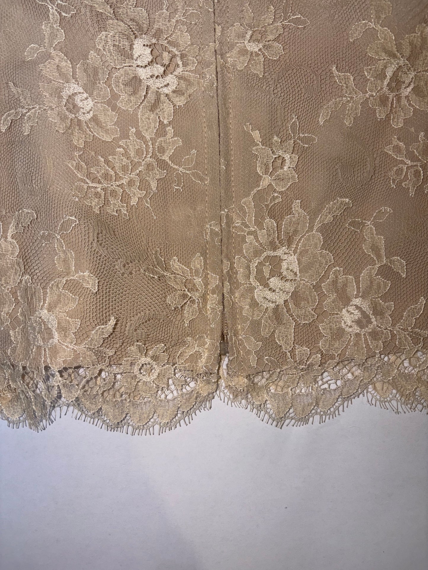 Beige Lace Set Jacket & Sleeveless Top | Sz 9 ~ Small