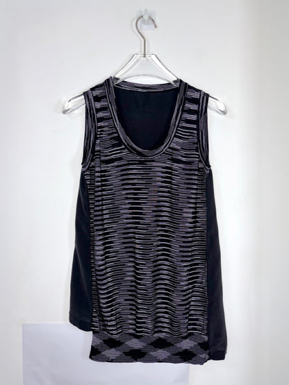 Black & White Striped Scoop Neck Tank Top | IT 40 ~ Small