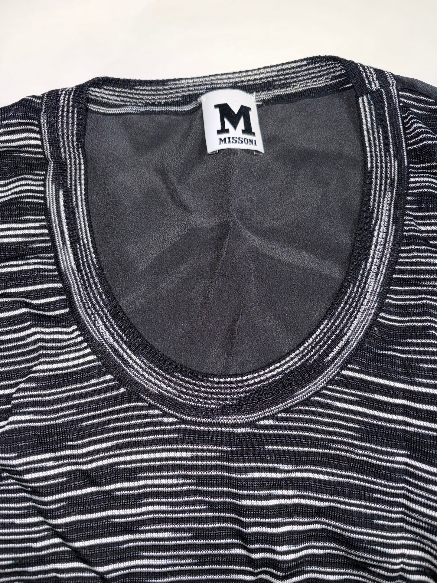 Black & White Striped Scoop Neck Tank Top | IT 40 ~ Small