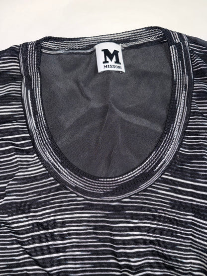 Black & White Striped Scoop Neck Tank Top | IT 40 ~ Small