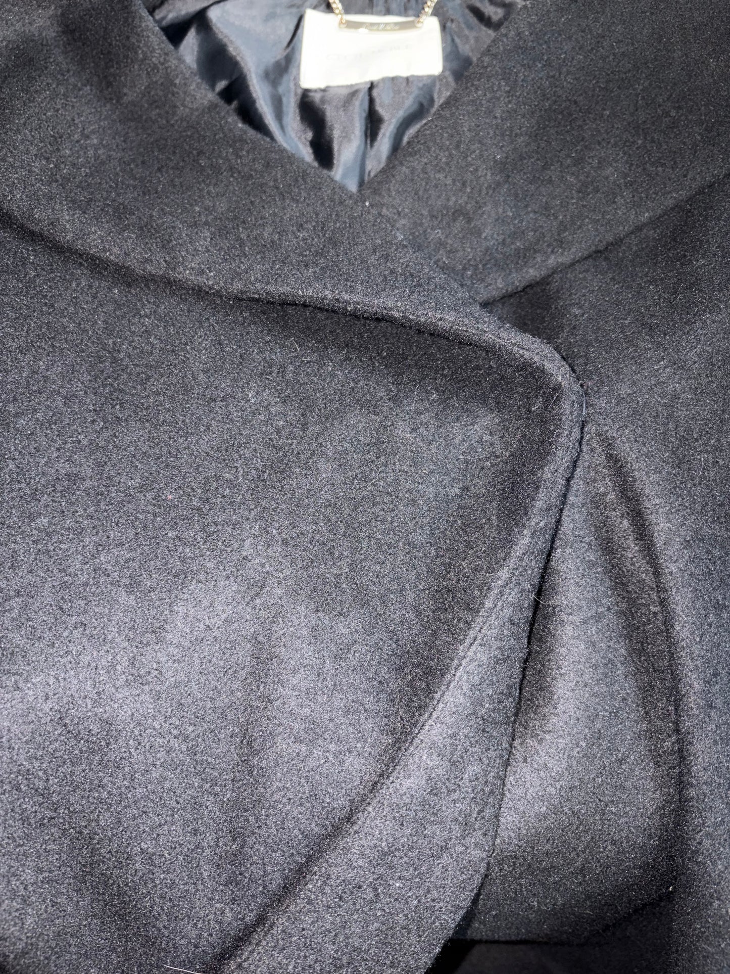 Fox Fur Sleeves Trim Black Coat | Sz M ~ XSmall