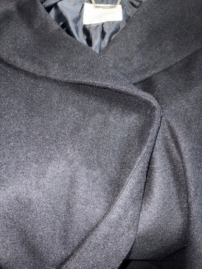 Fox Fur Sleeves Trim Black Coat | Sz M ~ XSmall