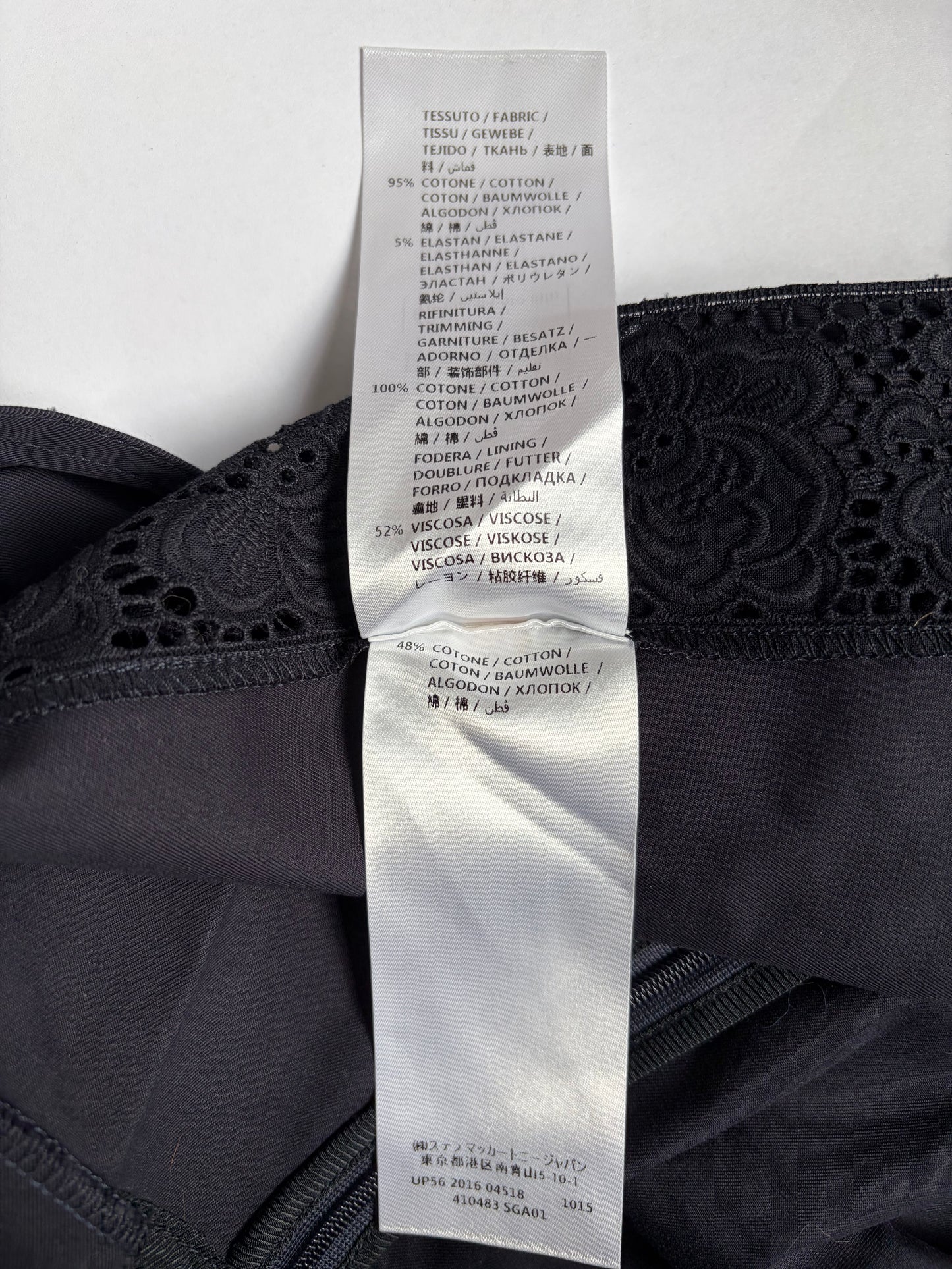 Navy Lace Trim Apron V Neck Top | Sz IT34 ~ XXSmall