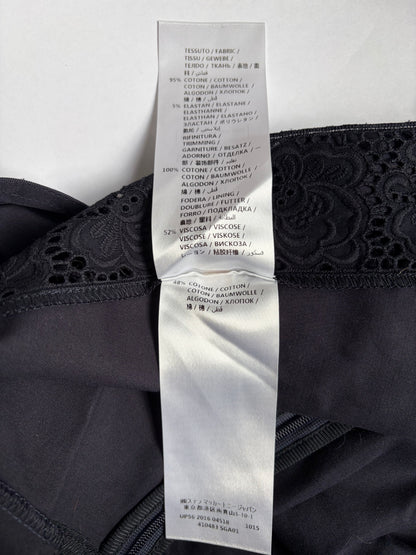 Navy Lace Trim Apron V Neck Top | Sz IT34 ~ XXSmall