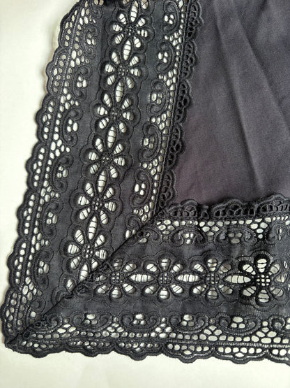Navy Lace Trim Apron V Neck Top | Sz IT34 ~ XXSmall