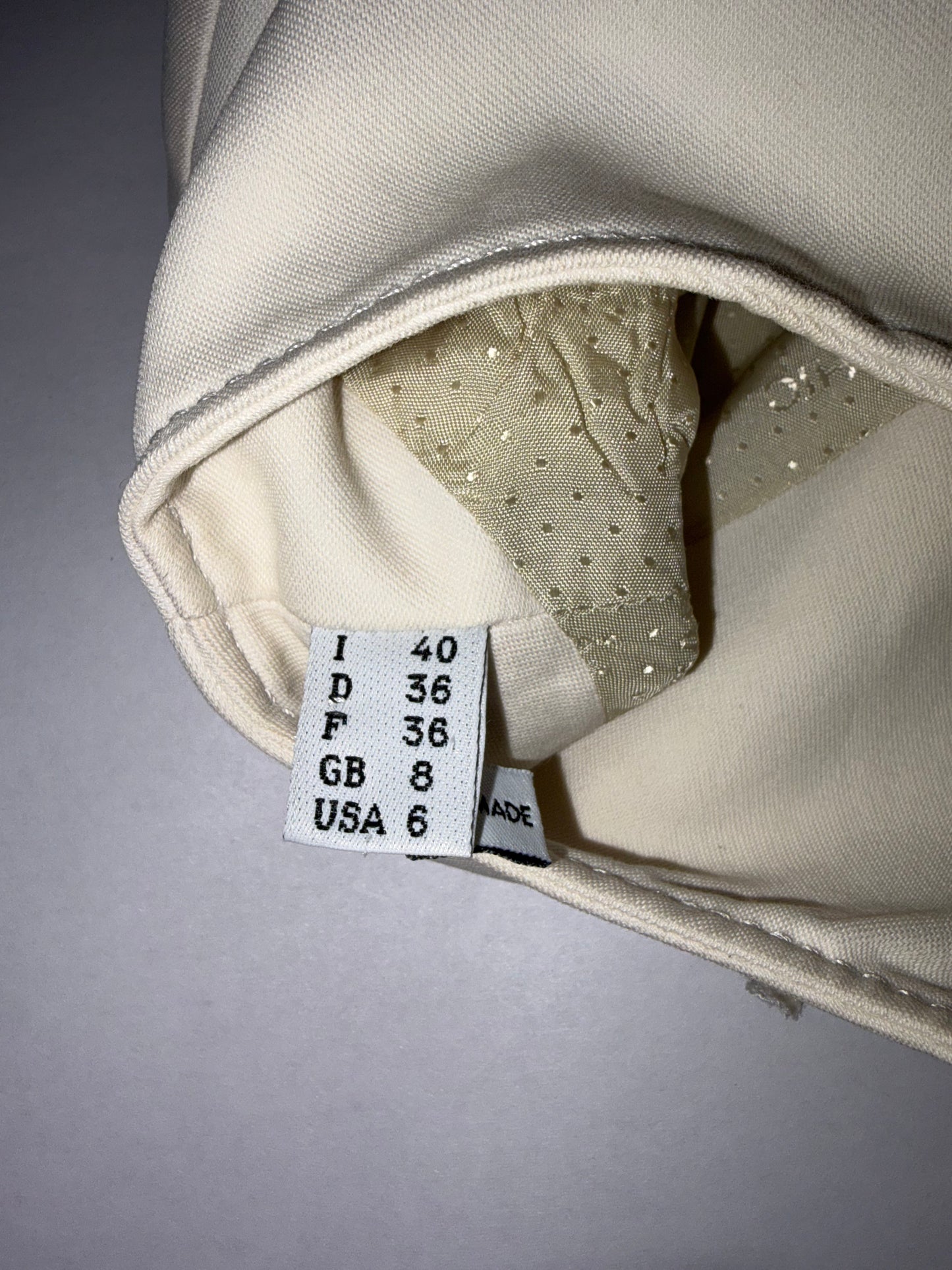 Zipper Detail Flower White Jacket | IT 40 ~ Small