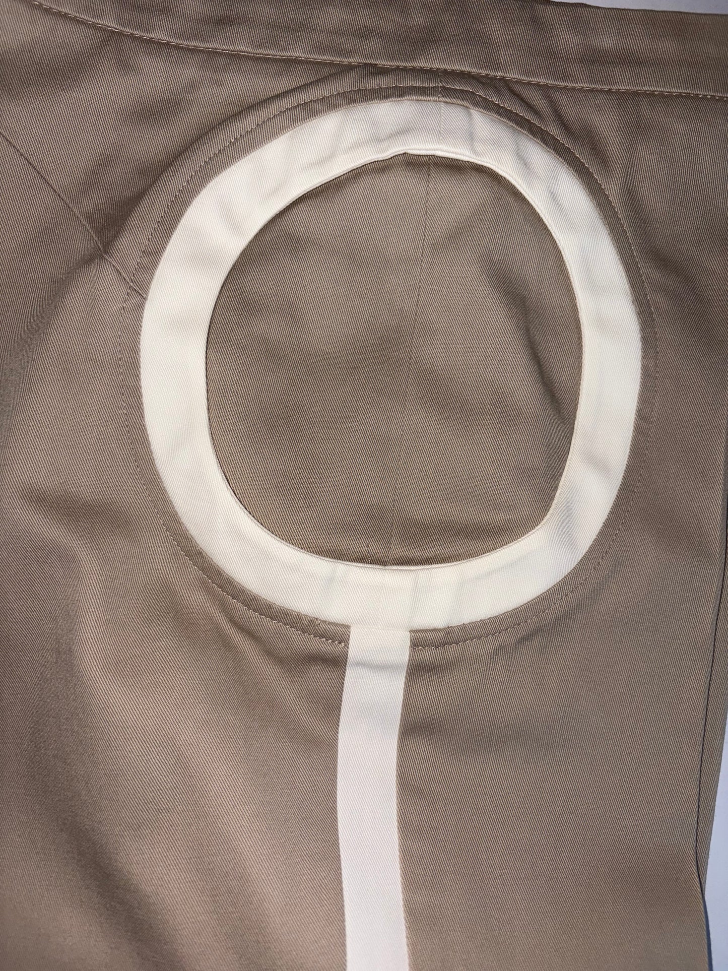 Beige Circle Pocket Detail Cotton Trousers Pants | Sz XS ~ FR36