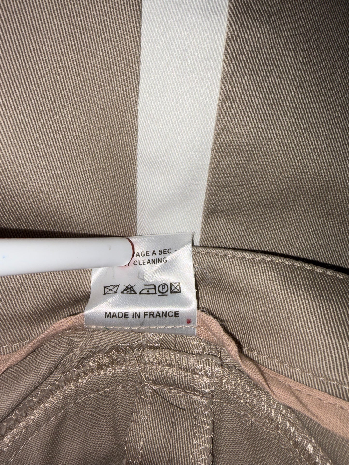 Beige Circle Pocket Detail Cotton Trousers Pants | Sz XS ~ FR36