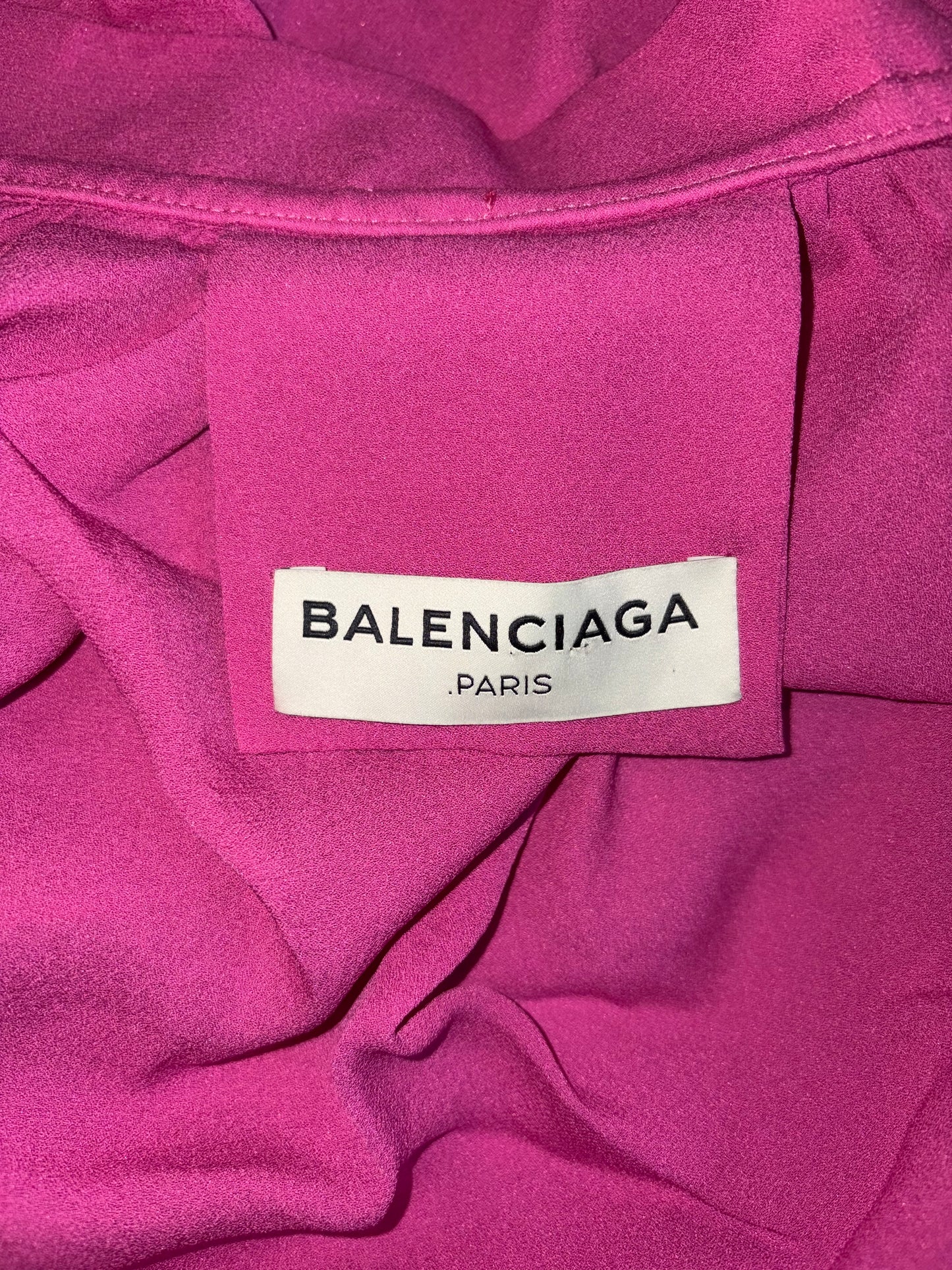 100% Silk Long Sleeve Pink Blouse | Sz FR34