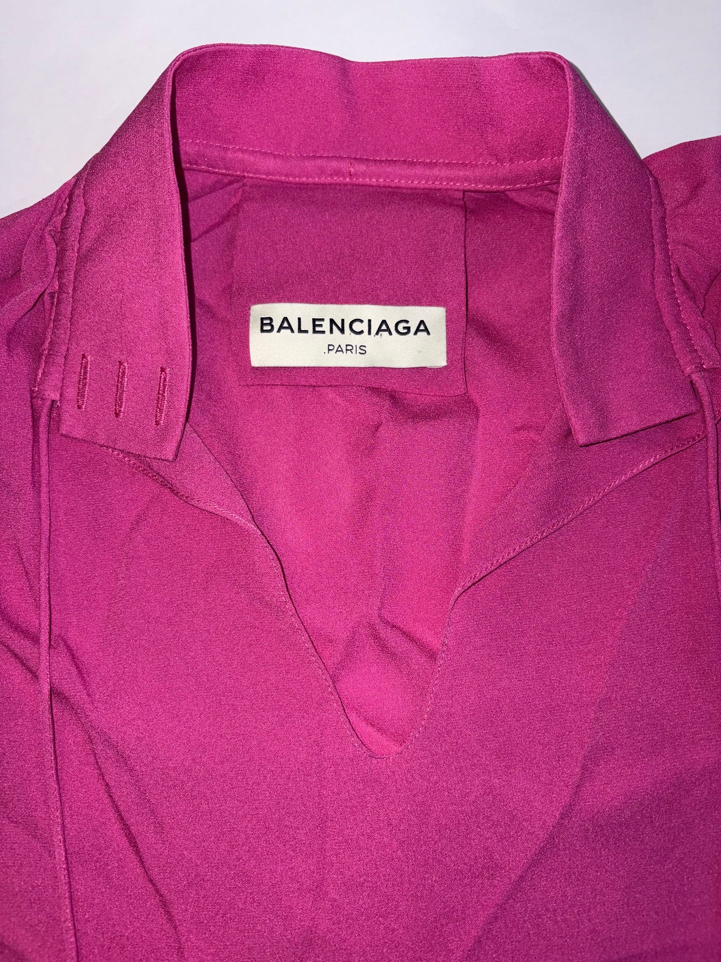 100% Silk Long Sleeve Pink Blouse | Sz FR34