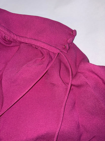 100% Silk Long Sleeve Pink Blouse | Sz FR34
