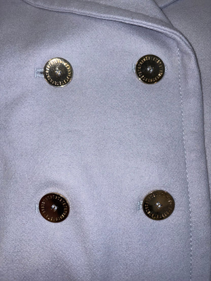 Pastel Blue Double Breasted Peacoat Blue Wool Cape Coat | Sz M/L