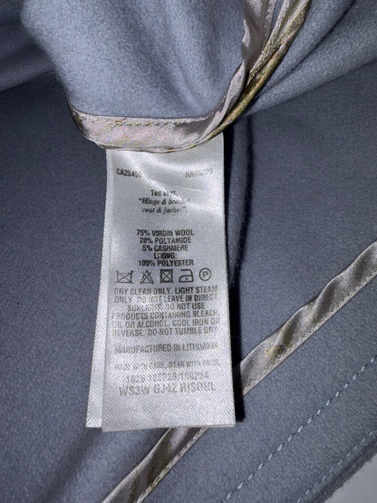 Pastel Blue Double Breasted Peacoat Blue Wool Cape Coat | Sz M/L