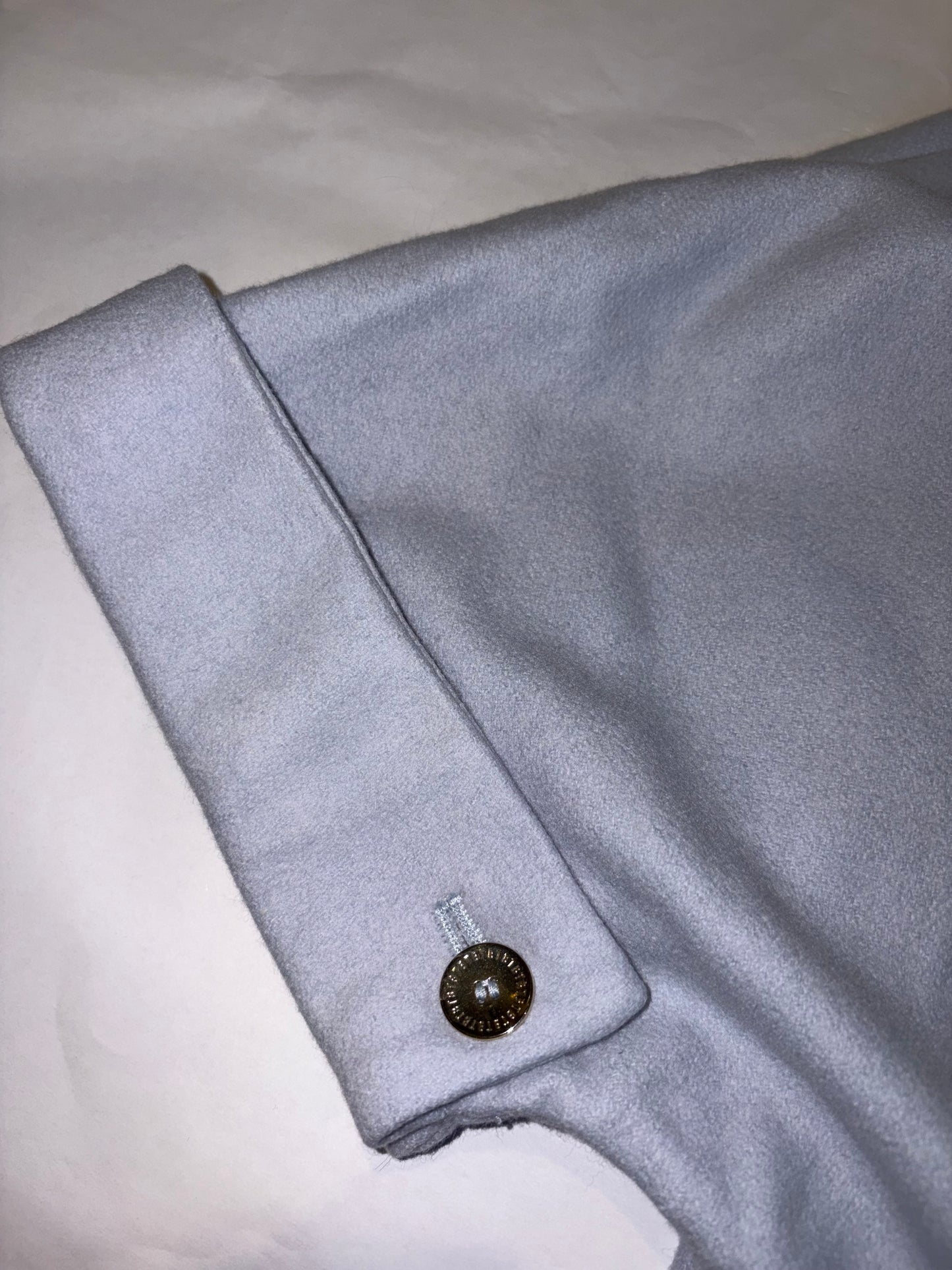Pastel Blue Double Breasted Peacoat Blue Wool Cape Coat | Sz M/L