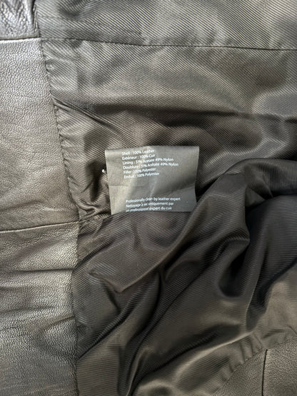 Leather Biker Fitted Vest Jacket Brass Detail | Sz 8 ~ Medium