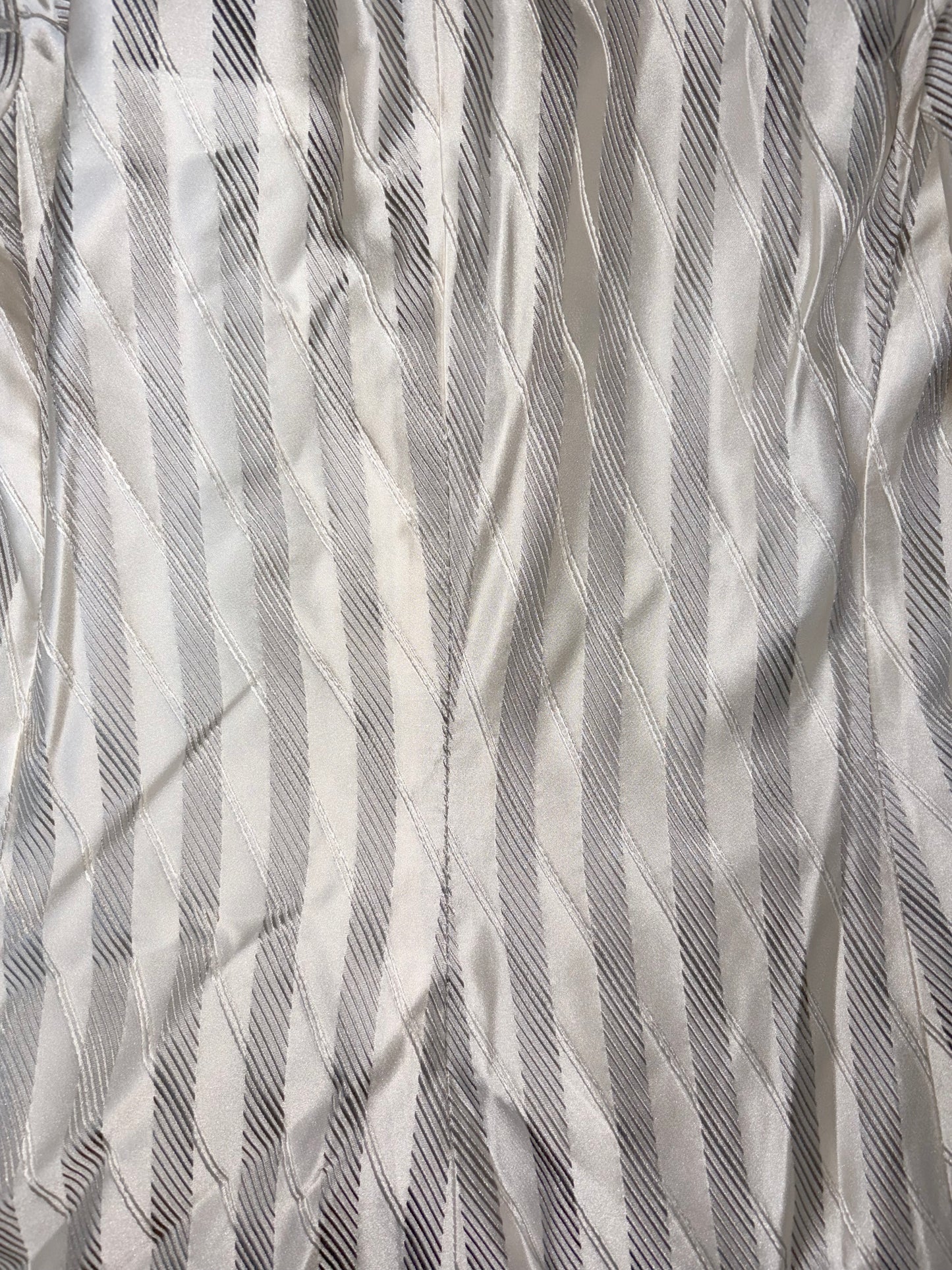 100% Silk Italy White Grey Stripe Blazer | Sz 4 ~ Small