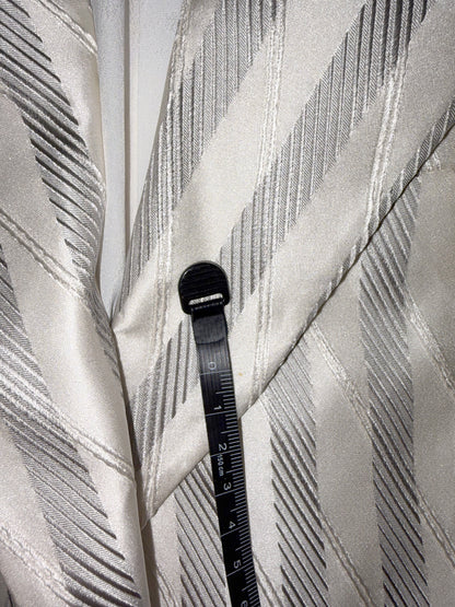 100% Silk Italy White Grey Stripe Blazer | Sz 4 ~ Small