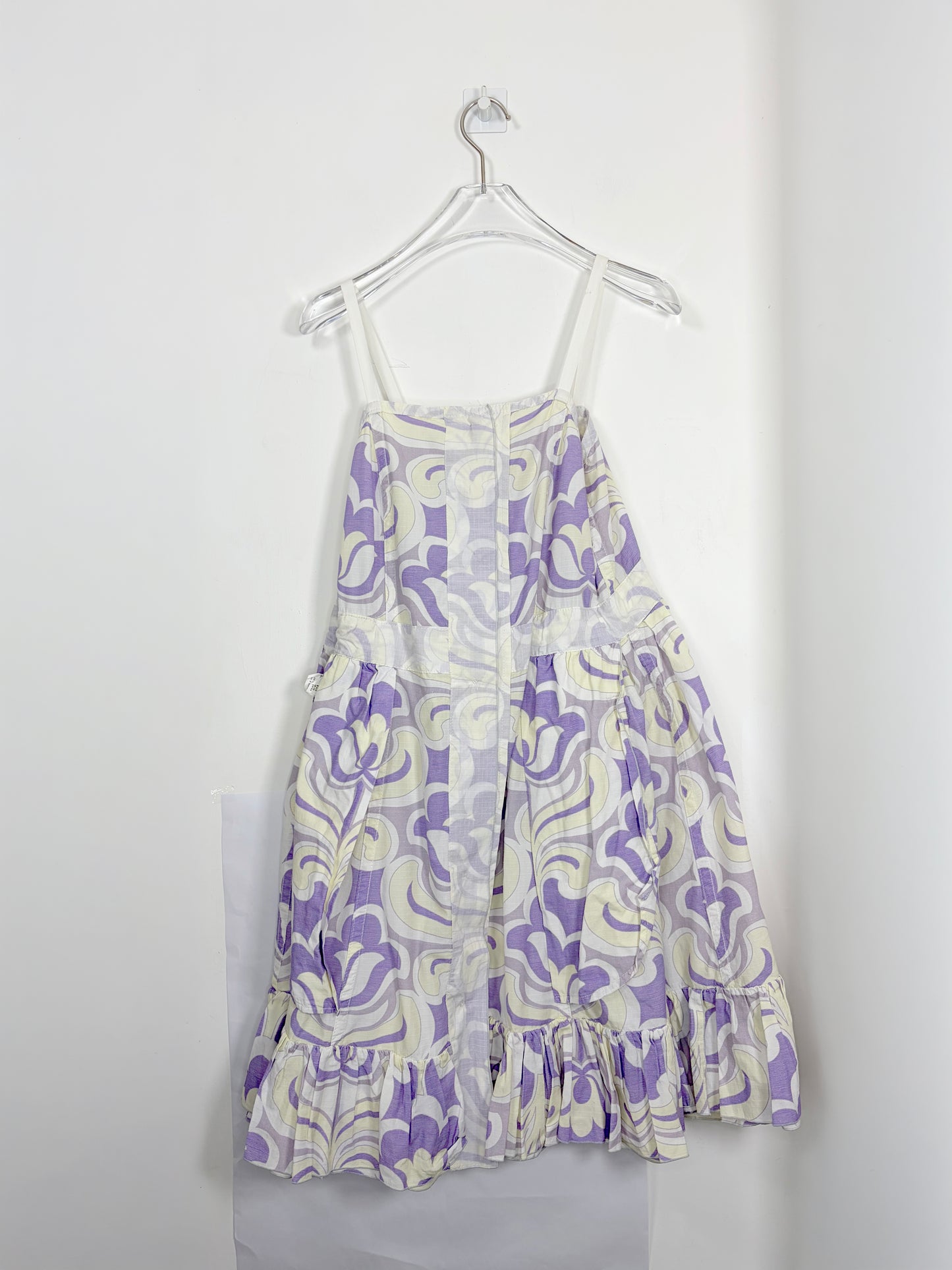 Blue Floral sundress tie straps 100% Cotton | Sz 0 ~ XS