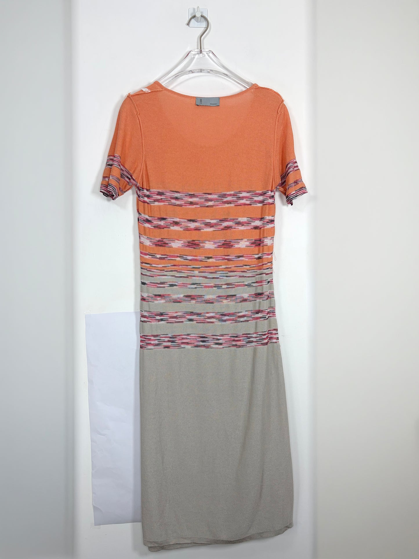 Orange Gray Print Knit Dress | IT 46