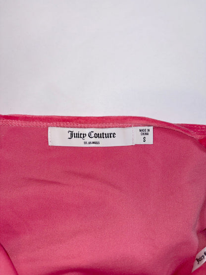 very soft Velour Velvet Rhinestone hot Pink Dress | Sz Small