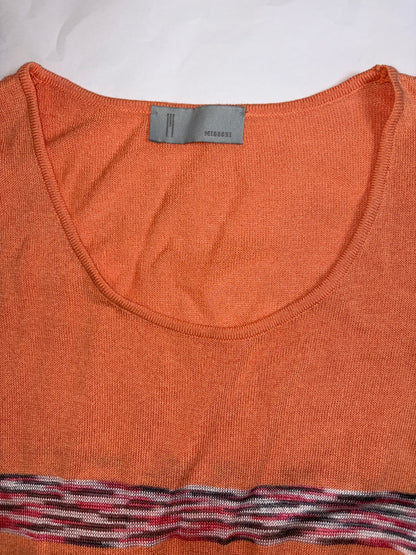 Orange Gray Print Knit Dress | IT 46