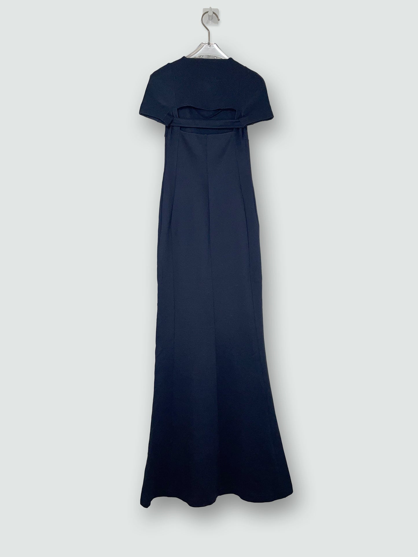 Maxi Floor Length Knit Black Dress w/ Cut Out Back | Size 34 ~ XXS