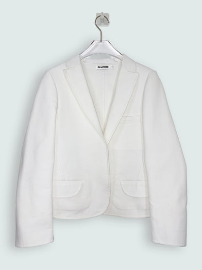 S/S 2013 White Cotton Blazer w/ Rounded Patch Pockets | Sz IT 38