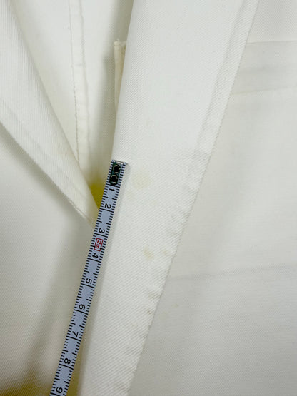 S/S 2013 White Cotton Blazer w/ Rounded Patch Pockets | Sz IT 38