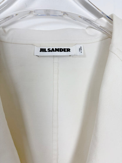 S/S 2013 White Cotton Blazer w/ Rounded Patch Pockets | Sz IT 38