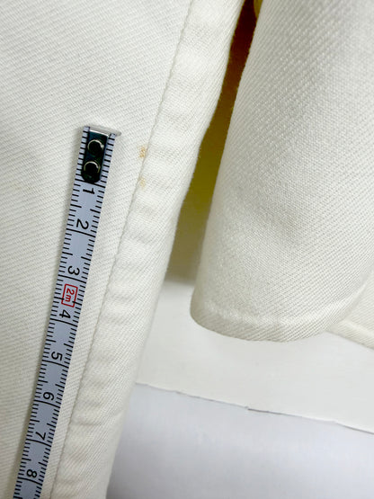 S/S 2013 White Cotton Blazer w/ Rounded Patch Pockets | Sz IT 38