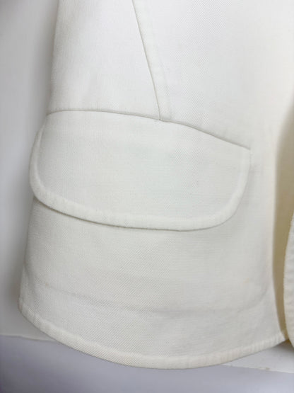S/S 2013 White Cotton Blazer w/ Rounded Patch Pockets | Sz IT 38