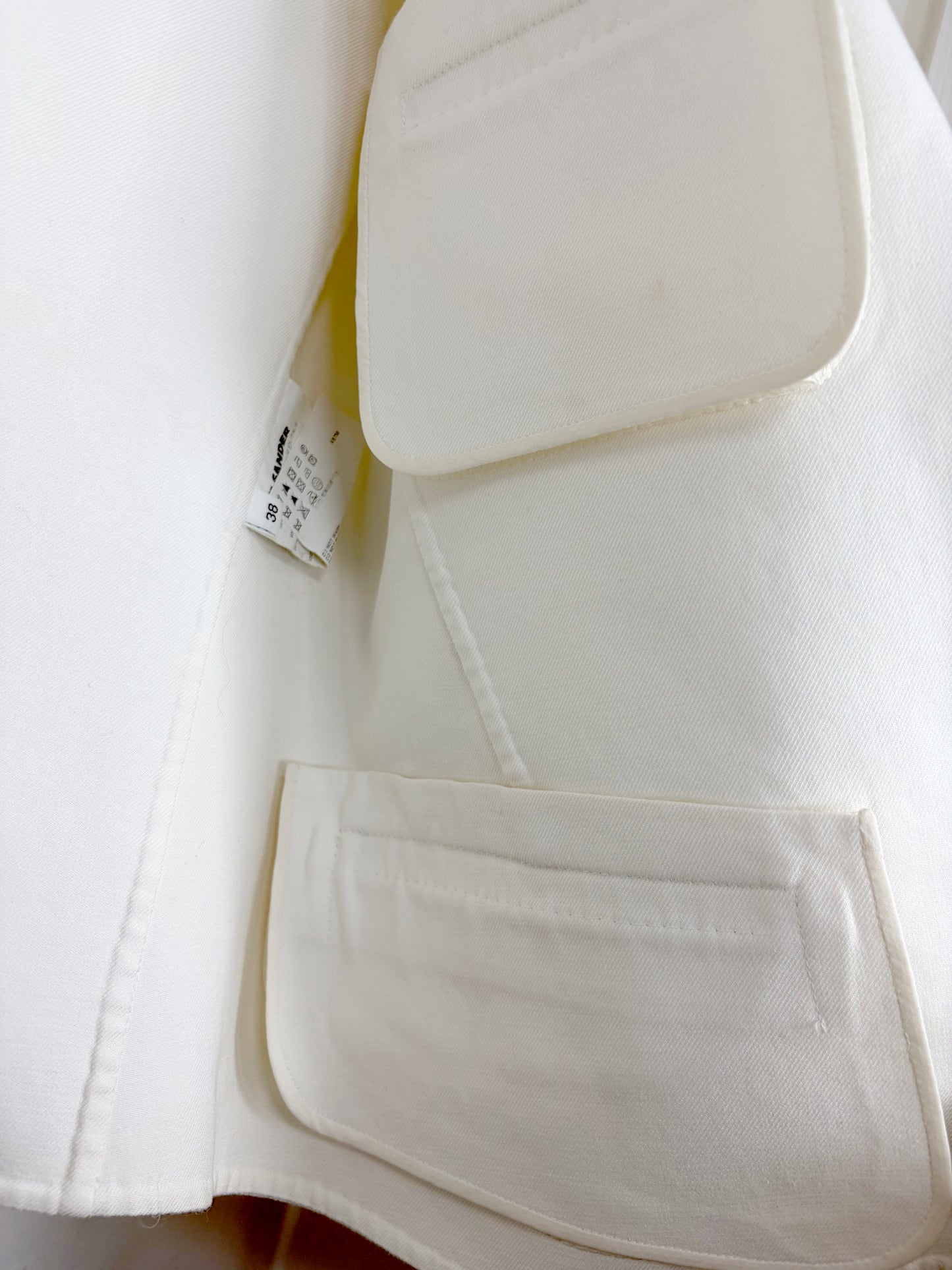 S/S 2013 White Cotton Blazer w/ Rounded Patch Pockets | Sz IT 38