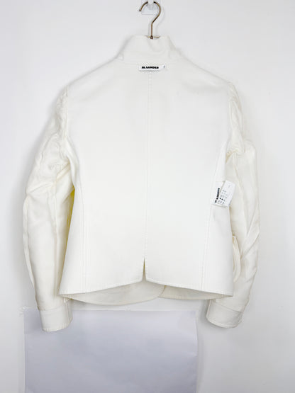S/S 2013 White Cotton Blazer w/ Rounded Patch Pockets | Sz IT 38