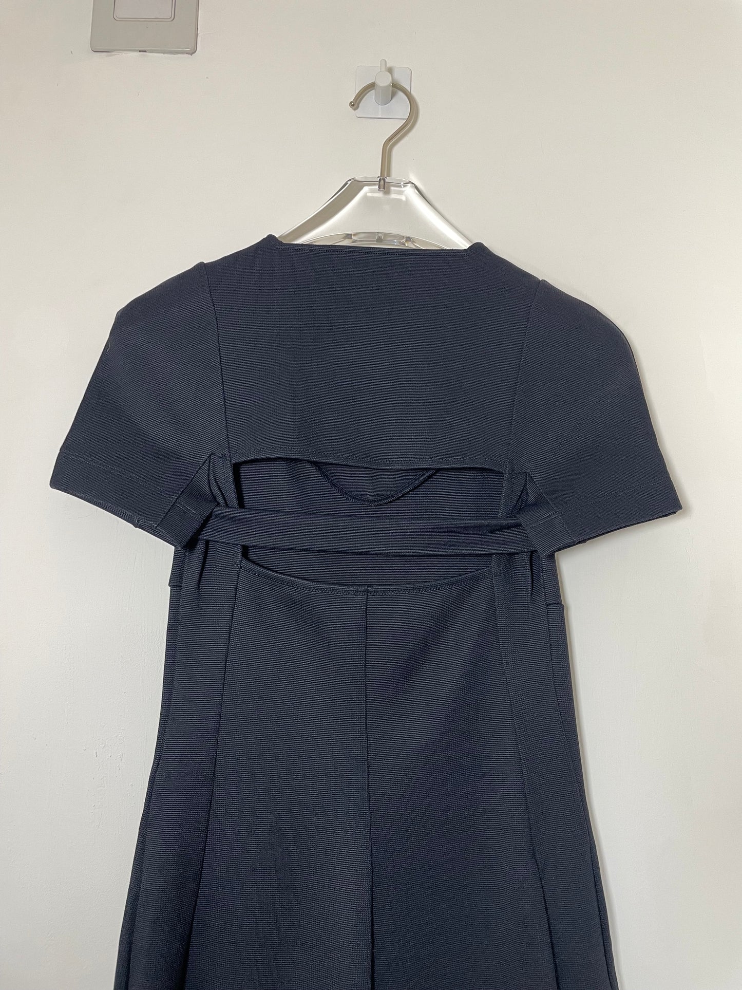 Maxi Floor Length Knit Black Dress w/ Cut Out Back | Size 34 ~ XXS