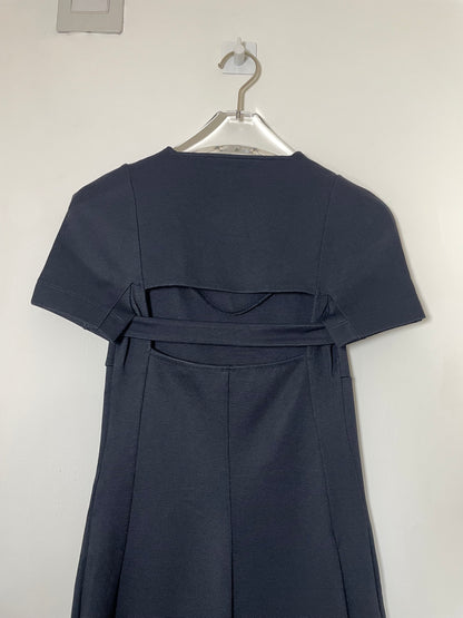 Maxi Floor Length Knit Black Dress w/ Cut Out Back | Size 34 ~ XXS