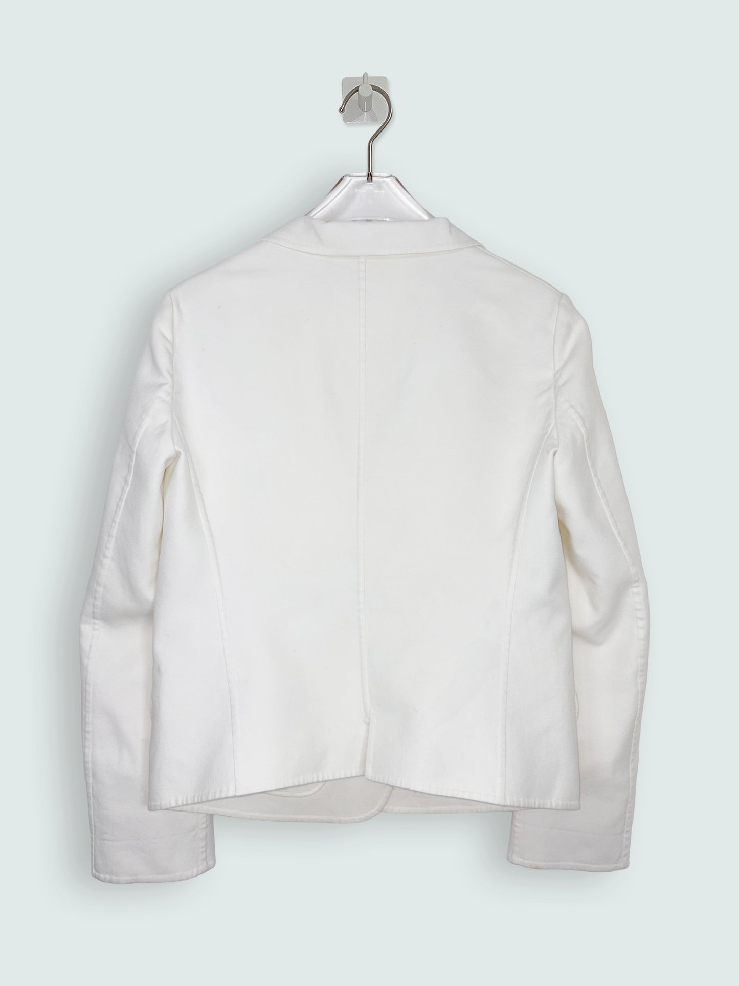S/S 2013 White Cotton Blazer w/ Rounded Patch Pockets | Sz IT 38