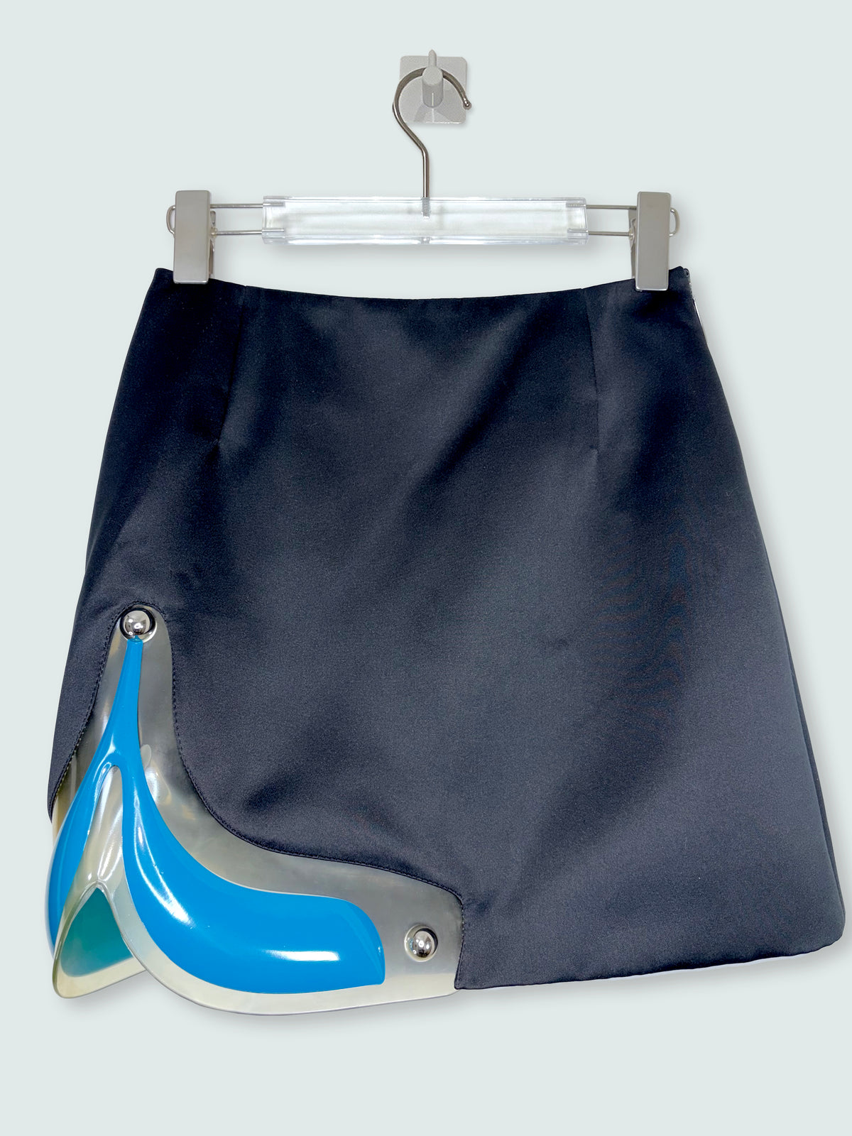 *RUNWAY* 2020 Spring Summer PVC Trimmed Mini Skirt | Sz UK8