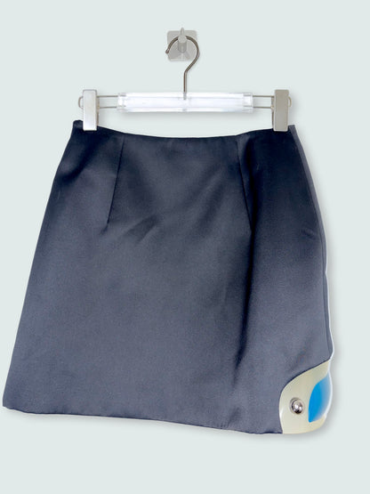 *RUNWAY* 2020 Spring Summer PVC Trimmed Mini Skirt | Sz UK8