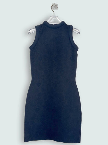 Black Raised 3D Neck and Armhole Shift Dress | Sz UK8 ~ XS