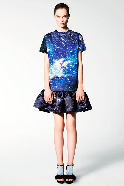 2011 Pre-Fall Vintage Galaxy Ruffle Frill Dress | Sz UK10