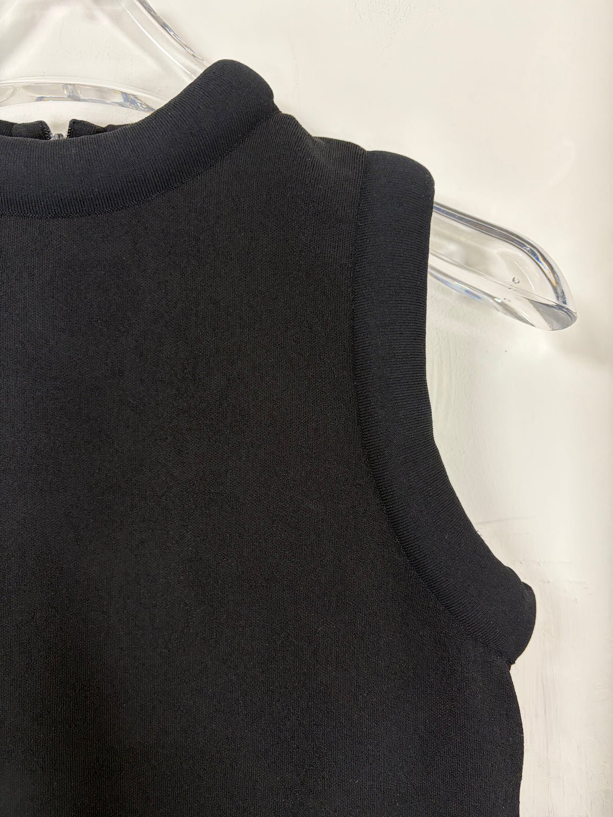 Black Raised 3D Neck and Armhole Shift Dress | Sz UK8 ~ XS